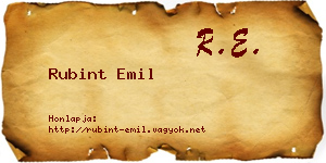 Rubint Emil névjegykártya